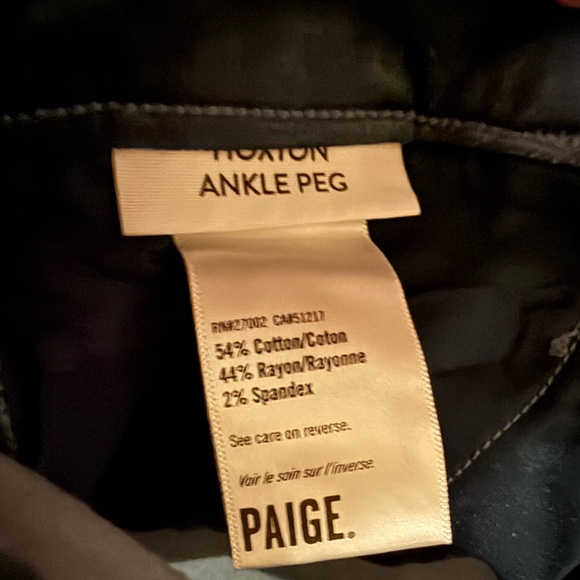 PAIGE Hoxton Ankle Peg Velvet Jeans Sea Blue High Rise Button Fly NWT Size 30 - Picture 10 of 12